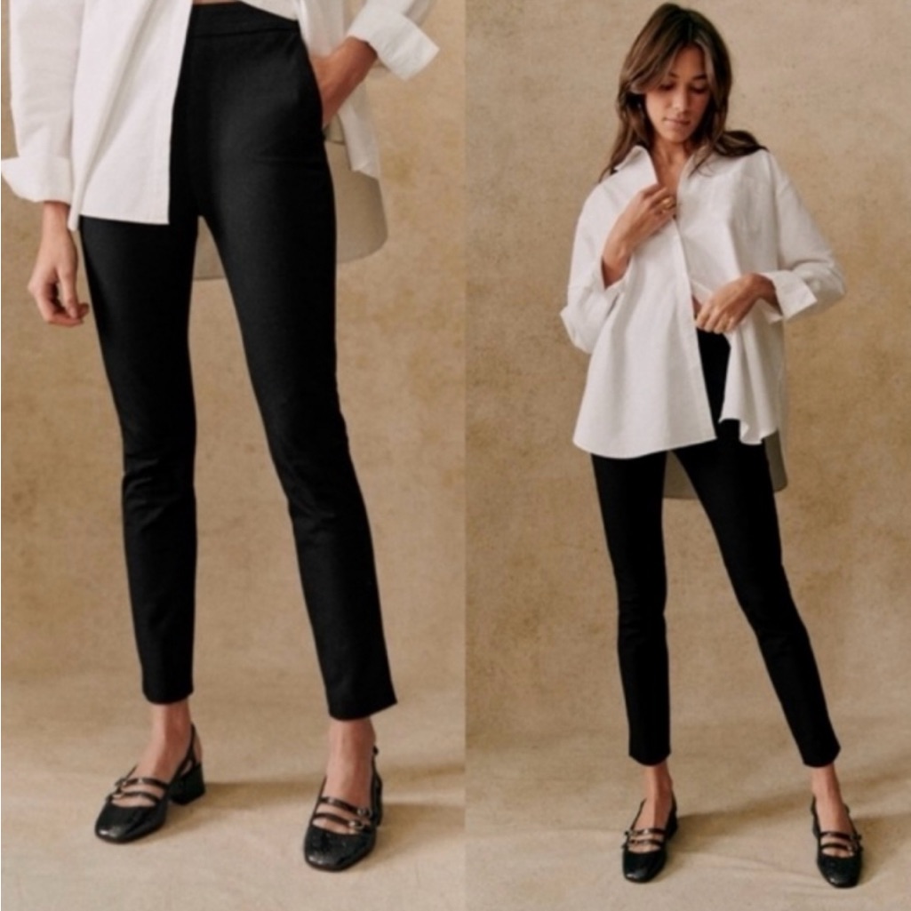 Black Slim Ankle Clara Trousers Pants / Cigarette Pants - Women